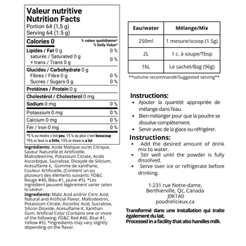 Poudre aromatisée Limonade 96g